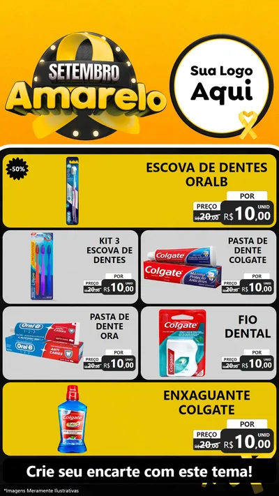 Modelo de TV para TV Vertical com o tema Setembro Amarelo para Higiene Pessoal