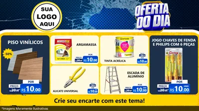 Modelo de TV para TV Horizontal com o tema Oferta do Dia - Material de Construção para Material para Construção