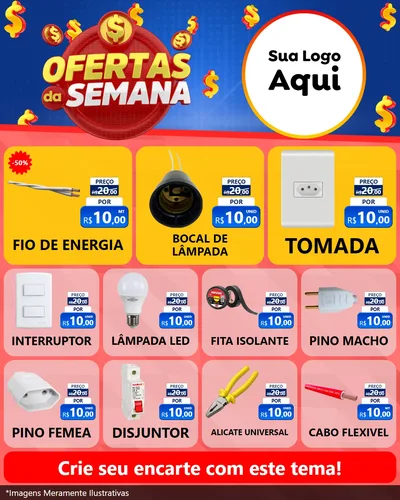 Modelo de Rede Social para Feed Instagram com o tema Ofertas Da Semana para Materiais Elétricos