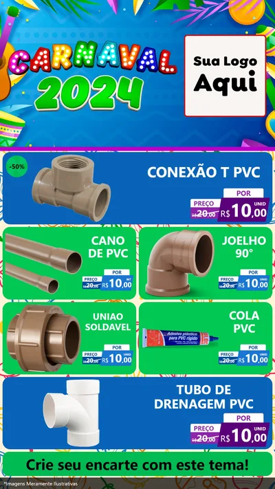 Modelo de TV para TV Vertical com o tema Carnaval 2027 para Tubos e conexões
