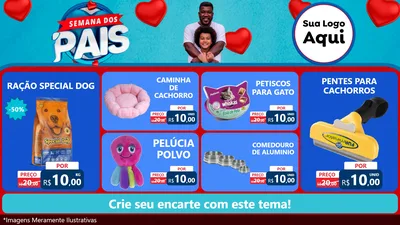 Modelo de TV para TV Horizontal com o tema Semana Dos Pais para Pet Shop