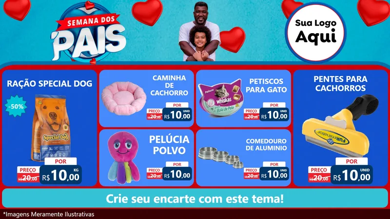 Modelo de TV para TV Horizontal com o tema Semana Dos Pais para Pet Shop
