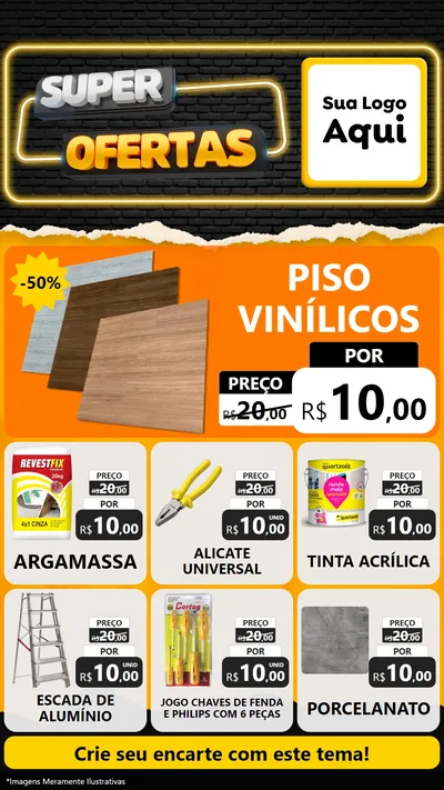 Modelo de Rede Social para Stories com o tema Super Ofertas para Material para Construção