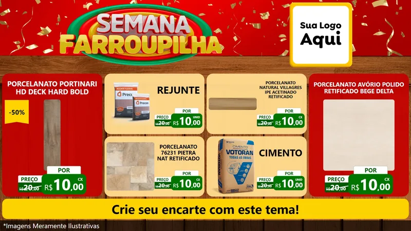 Modelo de TV para TV Horizontal com o tema Semana Farroupilha para Pisos e revestimentos