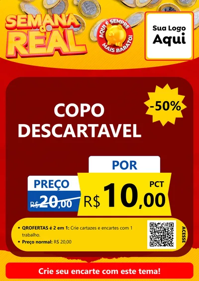 Modelo de Cartaz para Cartaz A4 Vertical com o tema Semana do Real para Embalagens