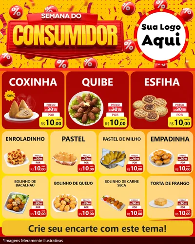 Modelo de Rede Social para Feed Instagram com o tema Semana do Consumidor para Salgadaria