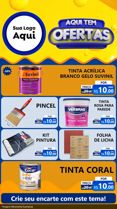 Modelo de TV para TV Vertical com o tema Aqui Tem Ofertas para Tintas e Ferramentas