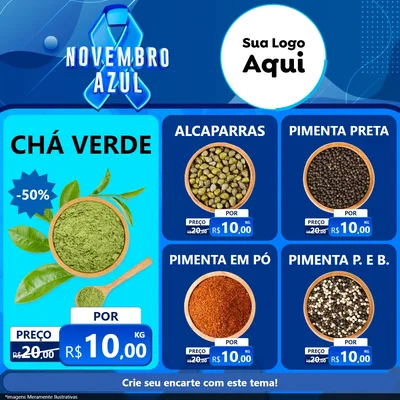 Modelo de Rede Social para Feed Facebook com o tema Novembro Azul para Produtos Naturais