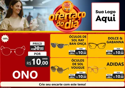 Modelo de Encarte para Encarte A4 Horizontal com o tema Ofertaço Do Dia para Óticas