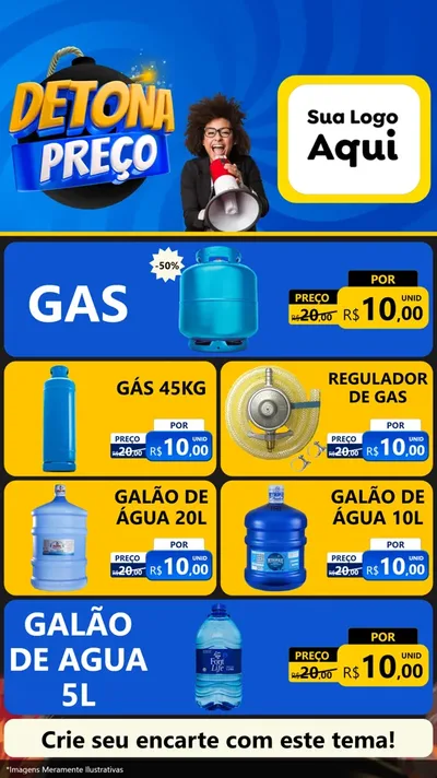 Modelo de TV para TV Vertical com o tema Detona Preços para Água e gás