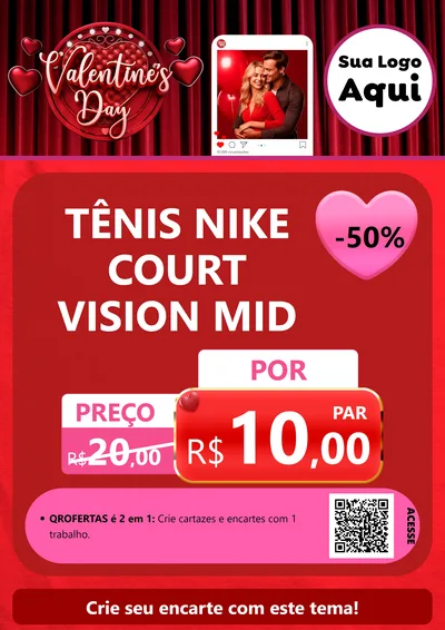 Modelo de Cartaz para Cartaz A4 Vertical com o tema Valentine's Day para Calçados
