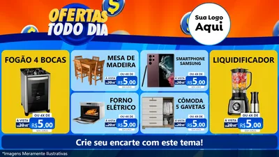 Modelo de TV para TV Horizontal com o tema Ofertas Todo Dia para Móveis e Eletro