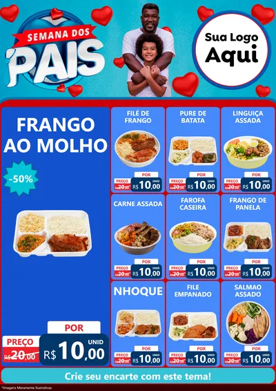 Modelo de Encarte para Encarte A4 Vertical com o tema Semana Dos Pais para Restaurante