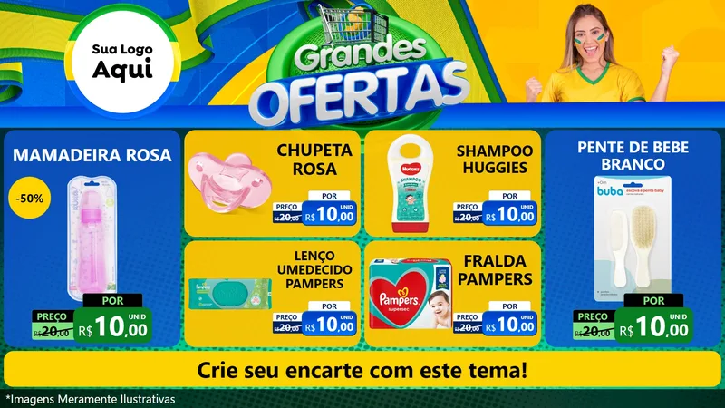 Modelo de TV para TV Horizontal com o tema Grandes Ofertas para Bebês