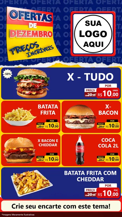 Modelo de TV para TV Vertical com o tema Ofertas de Dezembro - Preços Incríveis para Hamburgueria