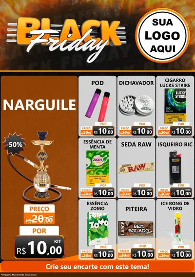 Modelo de Encarte para Encarte A4 Vertical com o tema Black Friday para Tabacaria