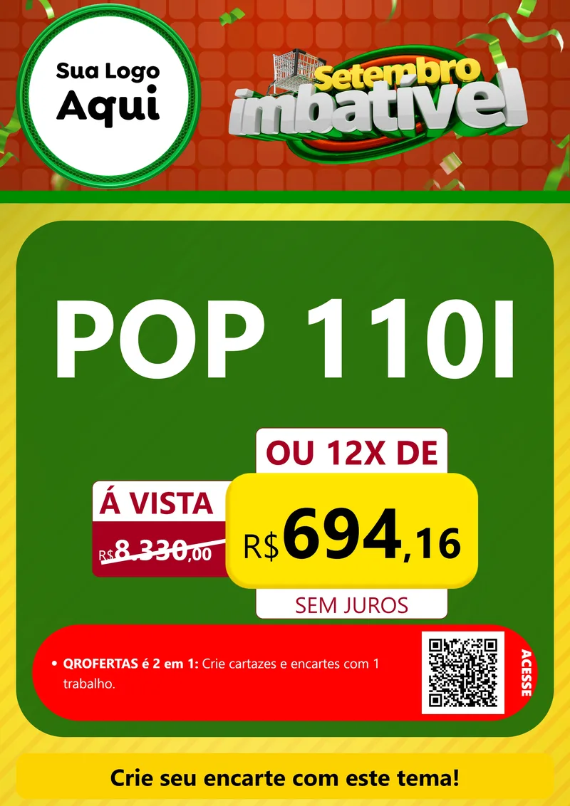 Modelo de Cartaz para Cartaz A4 Vertical com o tema Setembro Imbatível para Concessionaria de Motos