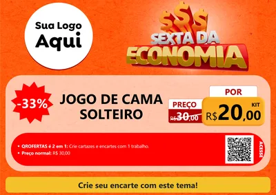 Modelo de Cartaz para Cartaz A4 Horizontal com o tema Sexta da Economia para Cama, Mesa e Banho