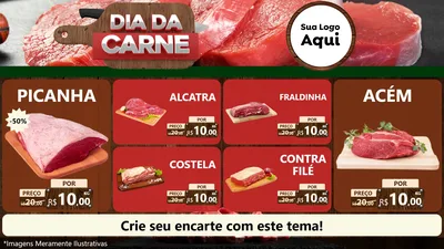 Modelo de TV para TV Horizontal com o tema Dia da Carne para Açougue
