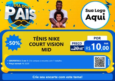 Modelo de Cartaz para Cartaz A4 Horizontal com o tema Dia dos Pais para Calçados