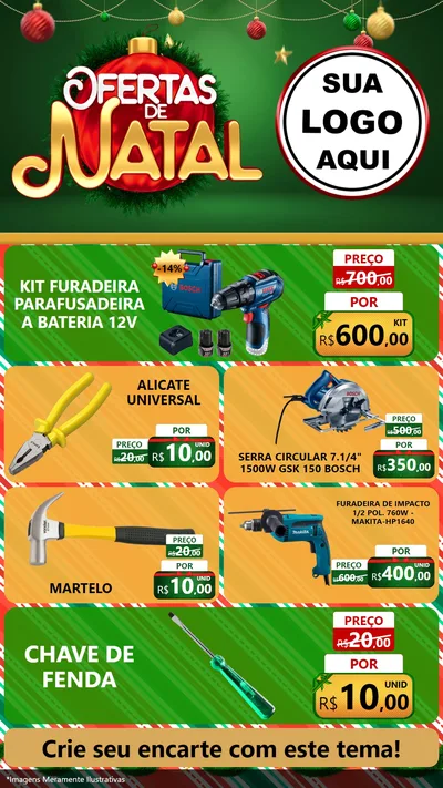 Modelo de TV para TV Vertical com o tema Ofertas de Natal para Maquinas e Ferramentas