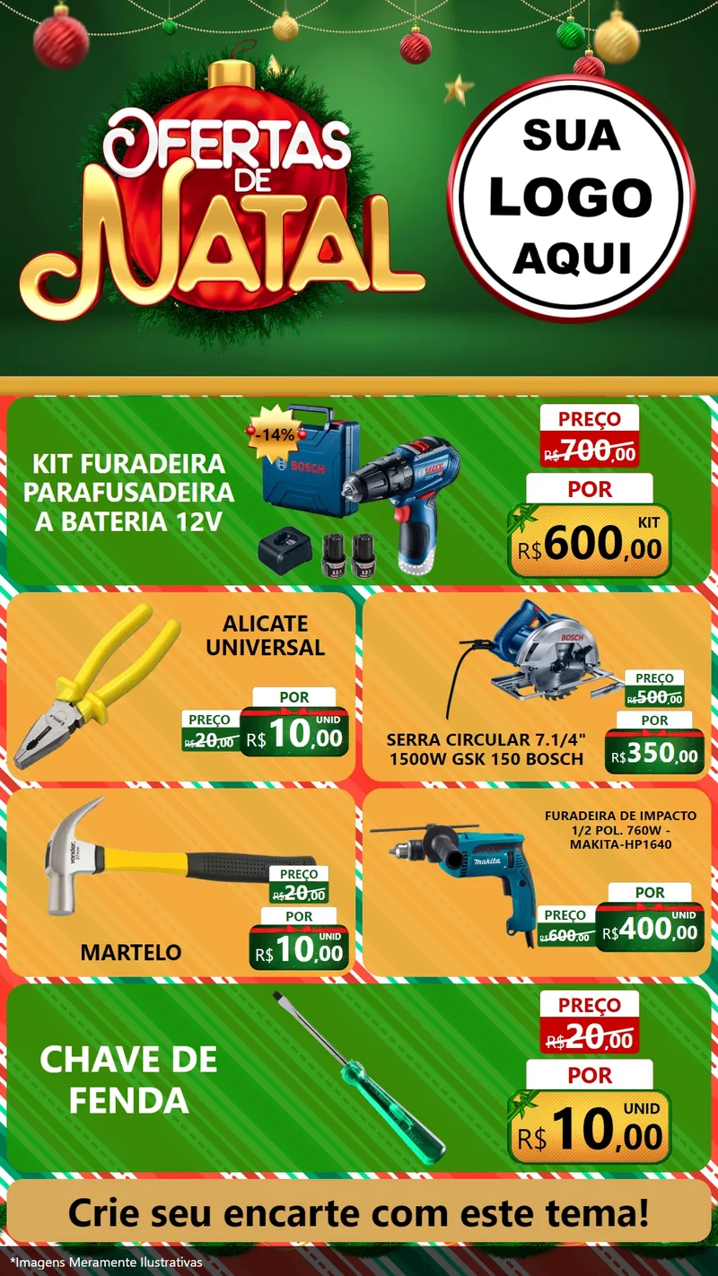 Modelo de TV para TV Vertical com o tema Ofertas de Natal para Maquinas e Ferramentas