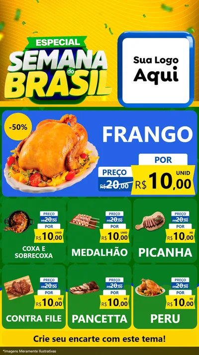 Modelo de Rede Social para Stories com o tema Especial Semana do Brasil para Assados