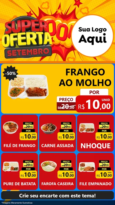 Modelo de Rede Social para Stories com o tema Super Oferta Setembro para Restaurante