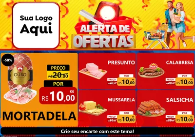 Modelo de Encarte para Encarte A4 Horizontal com o tema Alerta de Ofertas para Frios e Laticínios