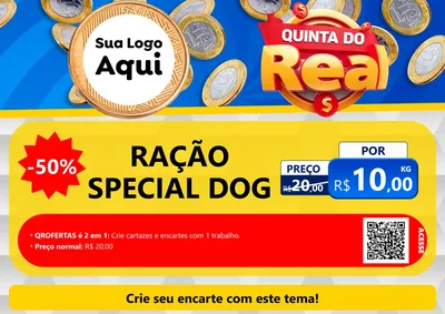 Modelo de Cartaz para Cartaz A4 Horizontal com o tema Quinta do Real para Pet Shop