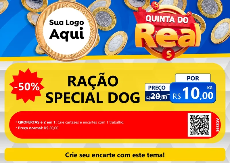 Modelo de Cartaz para Cartaz A4 Horizontal com o tema Quinta do Real para Pet Shop