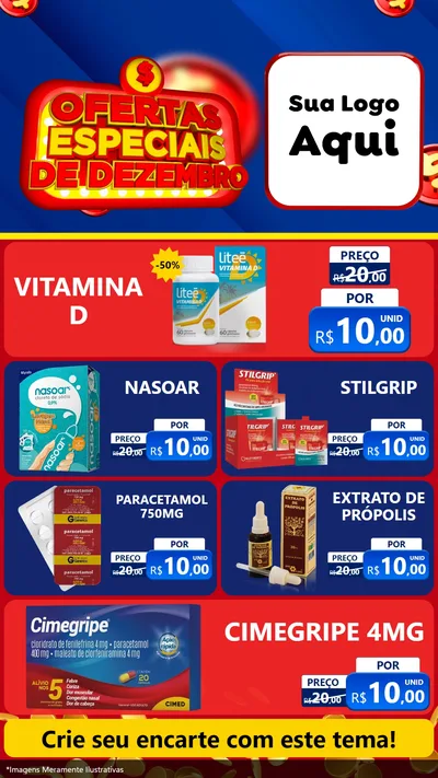 Modelo de TV para TV Vertical com o tema Ofertas Especiais de Dezembro para Farmácia