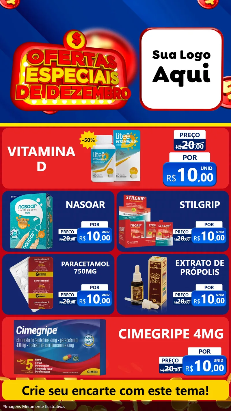 Modelo de TV para TV Vertical com o tema Ofertas Especiais de Dezembro para Farmácia
