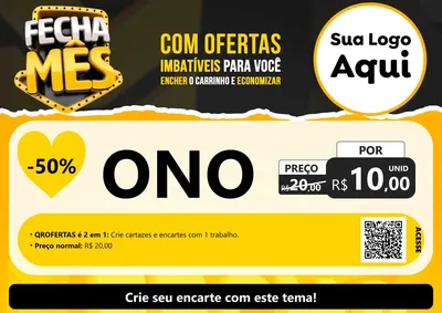 Modelo de Cartaz para Cartaz A4 Horizontal com o tema Fecha Mês para Óticas