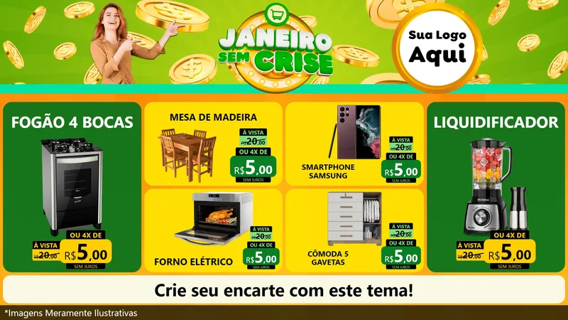 Modelo de TV para TV Horizontal com o tema Janeiro Sem Crise para Móveis e Eletro