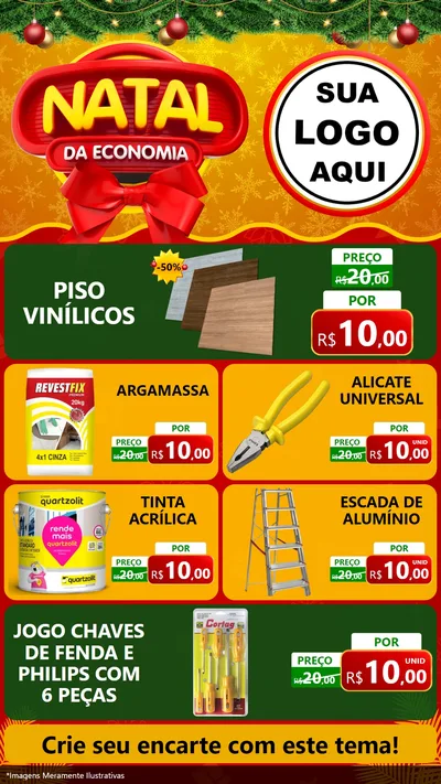 Modelo de TV para TV Vertical com o tema Natal da Economia para Material para Construção