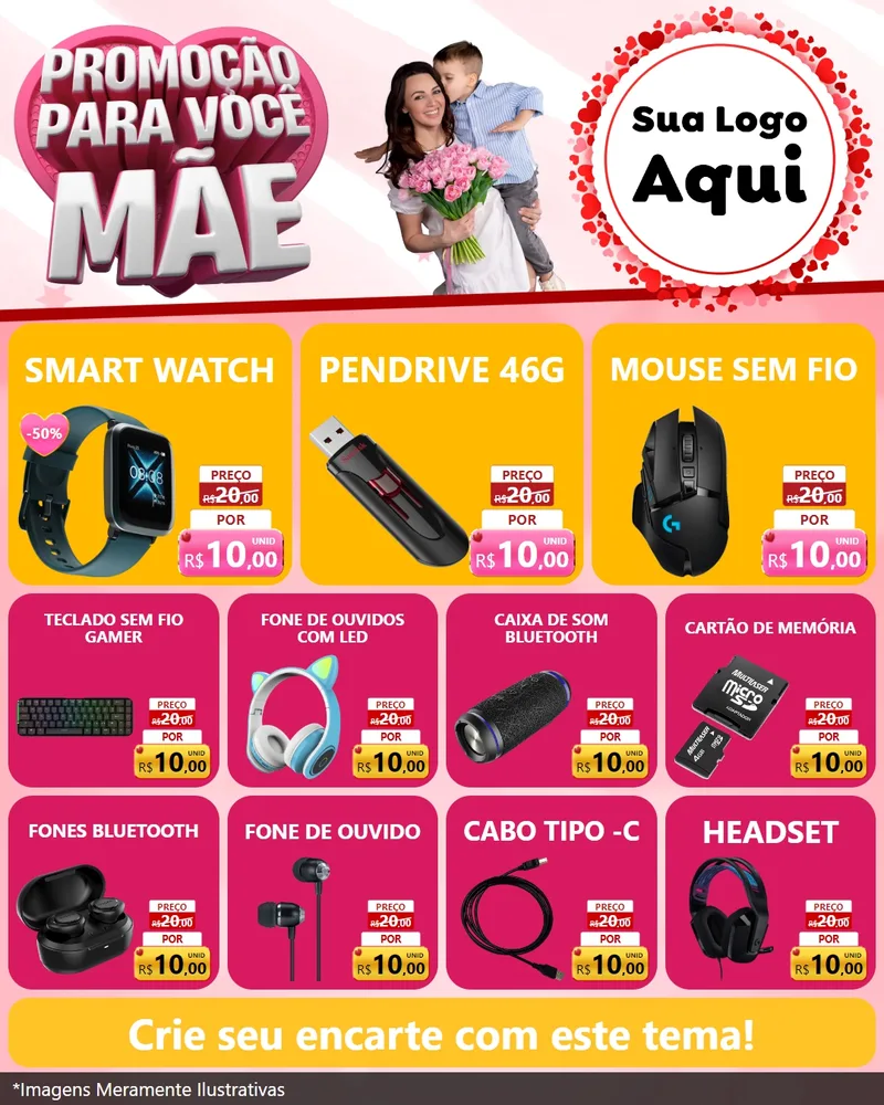 Modelo de Rede Social para Feed Instagram com o tema Promoção Para Você Mãe para Informática