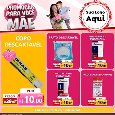 Modelo de Rede Social para Feed Facebook com o tema Promoção Para Você Mãe para Embalagens