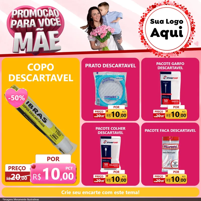 Modelo de Rede Social para Feed Facebook com o tema Promoção Para Você Mãe para Embalagens