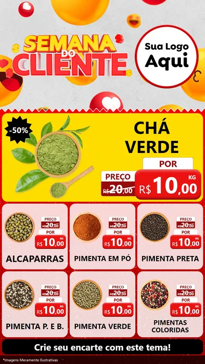 Modelo de Rede Social para Stories com o tema Semana do Cliente para Produtos Naturais