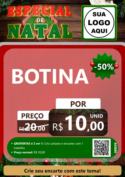 Modelo de Cartaz para Cartaz A4 Vertical com o tema Especial de Natal para Agropecuária