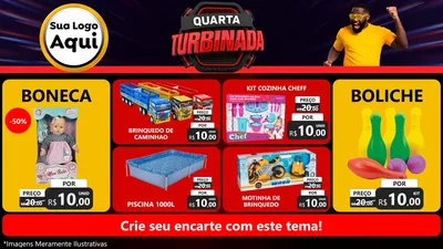 Modelo de TV para TV Horizontal com o tema Quarta Turbinada para Brinquedos