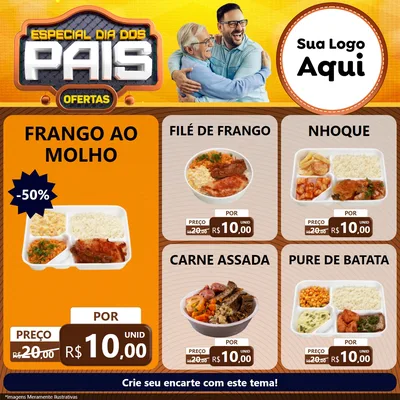 Modelo de Rede Social para Feed Facebook com o tema Especial Dia dos Pais para Restaurante