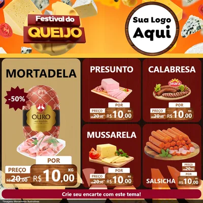 Modelo de Rede Social para Feed Facebook com o tema Festival do Queijo para Frios e Laticínios