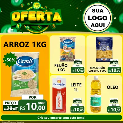 Modelo de Rede Social para Feed Facebook com o tema Oferta para Supermercado