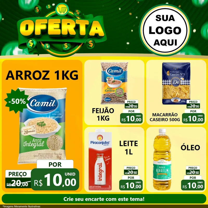 Modelo de Rede Social para Feed Facebook com o tema Oferta para Supermercado