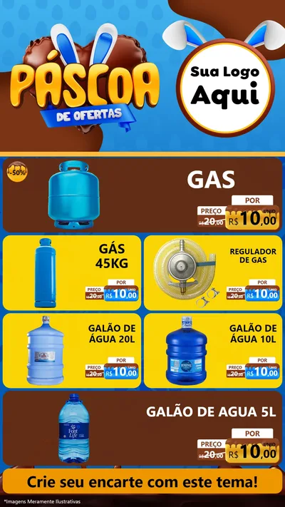 Modelo de TV para TV Vertical com o tema Páscoa de Ofertas para Água e gás
