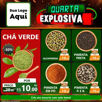 Modelo de Rede Social para Feed Facebook com o tema Quarta Explosiva para Produtos Naturais