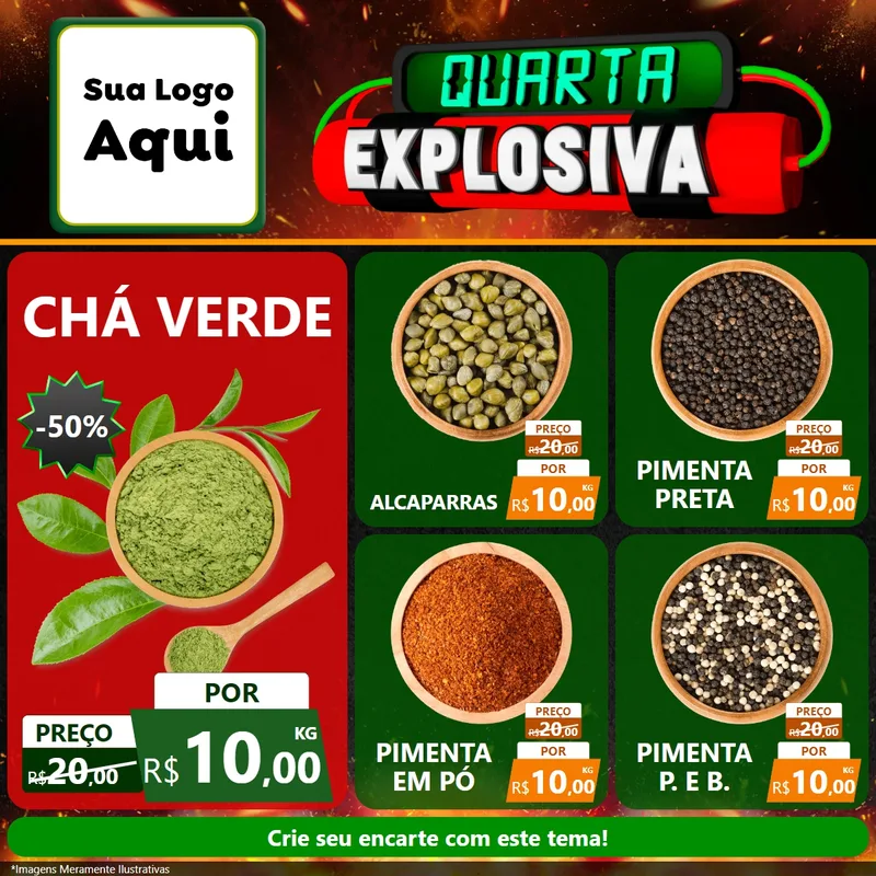 Modelo de Rede Social para Feed Facebook com o tema Quarta Explosiva para Produtos Naturais