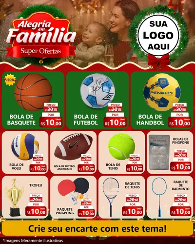Modelo de Rede Social para Feed Instagram com o tema Alegria Em Família - Super Ofertas para Artigos Esportivos